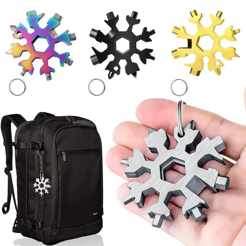Viral 18-in-1 Snowflake Multi-tool Stainless Steel Portable Wrench | All-in-One…