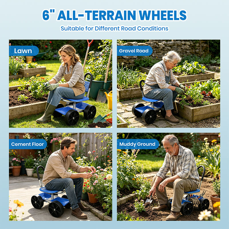 360 Degree Rotating Gardening Seat with Adjustable Height