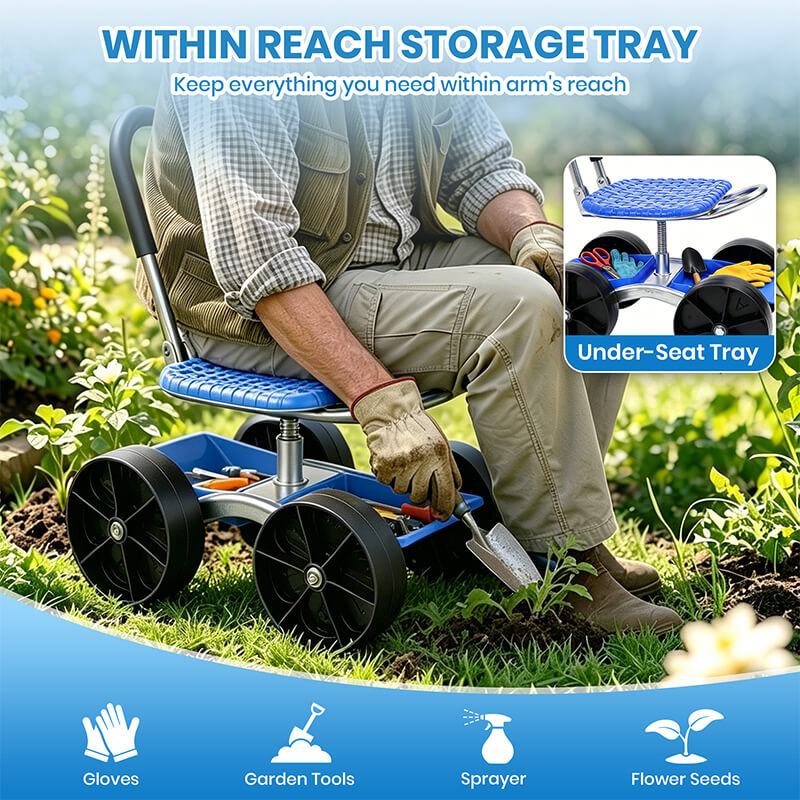 360 Degree Rotating Gardening Seat with Adjustable Height