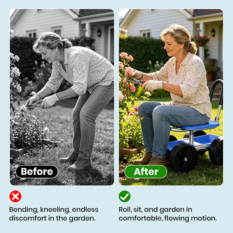 360 Degree Rotating Gardening Seat with Adjustable Height