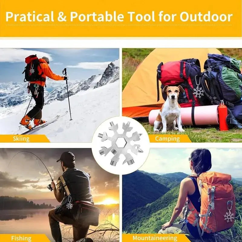 Viral 18-in-1 Snowflake Multi-tool Stainless Steel Portable Wrench | All-in-One…