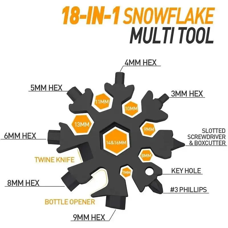 Viral 18-in-1 Snowflake Multi-tool Stainless Steel Portable Wrench | All-in-One…