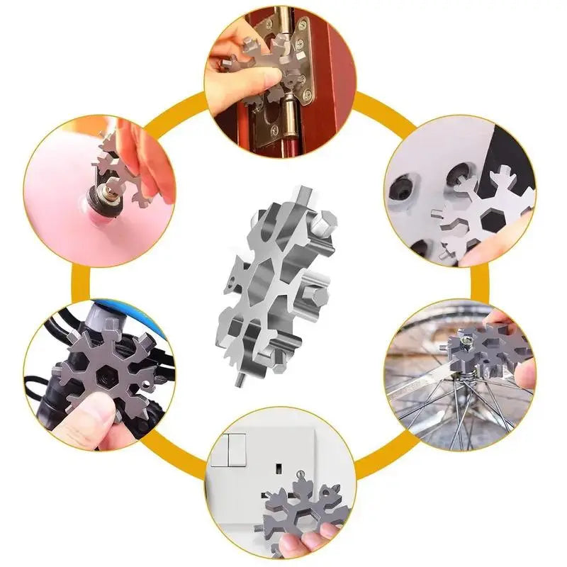 Viral 18-in-1 Snowflake Multi-tool Stainless Steel Portable Wrench | All-in-One…