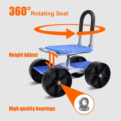 360 Degree Rotating Gardening Seat with Adjustable Height