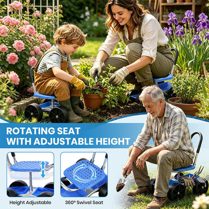 360 Degree Rotating Gardening Seat with Adjustable Height